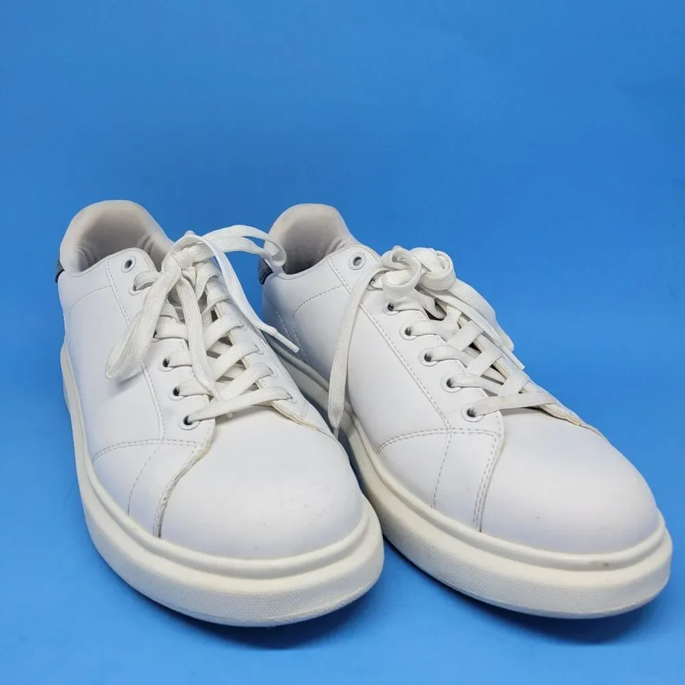 Pull & Bear White Leather Sport Trainer Men's Sz 10 EUR 43 Pre-Owned Sneaker